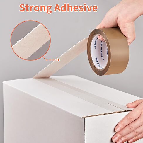 JARLINK 3 Rolls Brown Packing Tape with Dispenser, Heavy Duty Packaging Tape Refills for Shipping Packaging Mailing, 2.6mil Thick, 1.88 inches Wide, 55 Yards Per Roll, 165 Total Yards in Saudi Arabia