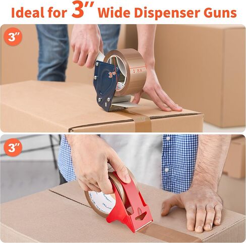 JARLINK 3 Rolls Brown Packing Tape with Dispenser, Heavy Duty Packaging Tape Refills for Shipping Packaging Mailing, 2.6mil Thick, 1.88 inches Wide, 55 Yards Per Roll, 165 Total Yards in Saudi Arabia