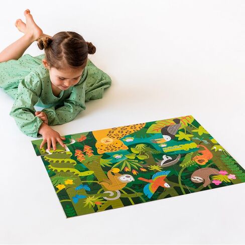 Petit Collage Floor Guzzle ، حديقة سرية ، 24 قطعة-لغز كبير للأطفال ، ومقاييس ألغاز الحديقة المكتملة 18 "× 24"-تقدم فكرة هدية رائعة للأعمار 3+ in Kuwait