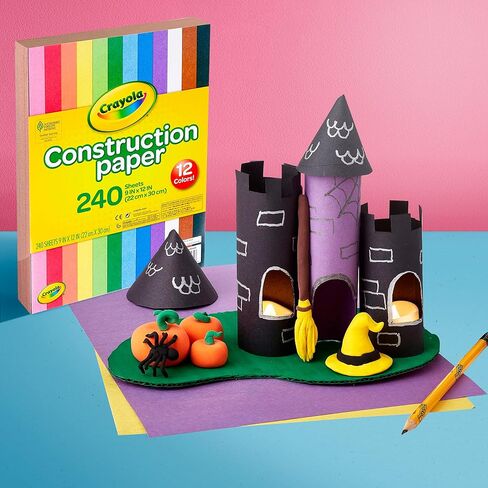ورقة بناء كرايولا (240CT) ، 12 ألوانًا متنوعة ، ورقًا للفنون والحرف اليدوية ، هدايا للأطفال ، لوازم الفصول الدراسية للمعلمين in Kuwait