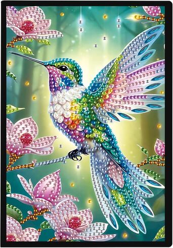 Jishshay Diamond Painting Notebook Diamond Art Journal Diamond Painting Kit Blank Notebook Miamond Art Kits for البالغين الموردين الجمال GEM Art Journal Journal Journal A5 Hummingbird in Kuwait