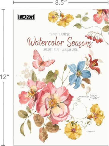 Lang, Watercolor Seasons by Lisa Audit 2025 Monthly Planner in Saudi Arabia