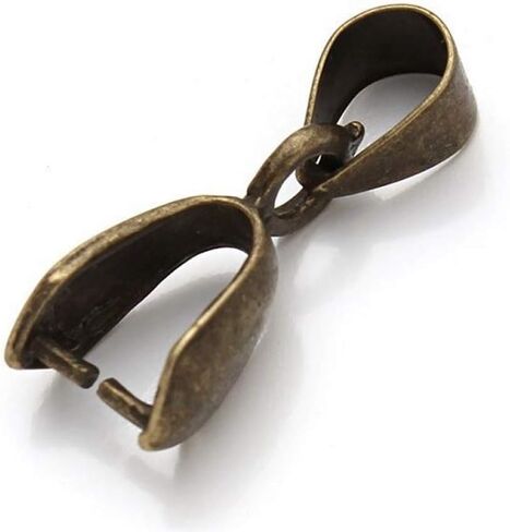 50pcs Pendant Clasp Pinch Bail Clip Jewelry Findings 20mm Connector Antique Bronze Tone for DIY Craft Jewelry Making CF75-3 in Kuwait