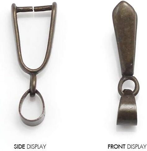 50pcs Pendant Clasp Pinch Bail Clip Jewelry Findings 20mm Connector Antique Bronze Tone for DIY Craft Jewelry Making CF75-3 in Kuwait