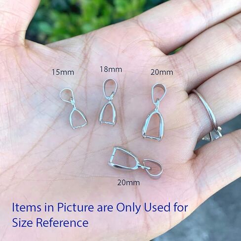 50pcs Pendant Clasp Pinch Bail Clip Jewelry Findings 20mm Connector Antique Bronze Tone for DIY Craft Jewelry Making CF75-3 in Kuwait