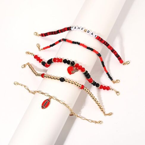 5PCS Game Day Trucker Hat Chains Decorative Football Chains Baseball Cap Chains for Hat Bill Decoration Charms DIY Mesh in Saudi Arabia