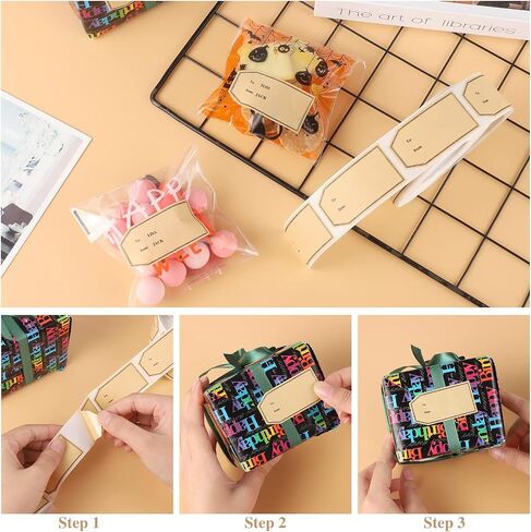 600 PCS ملصقات علامة الهدايا ، 1.18 "× 2" كرافت بنية من وإلى ملصقات هدايا ملصقات ملصقات العطلة in Kuwait