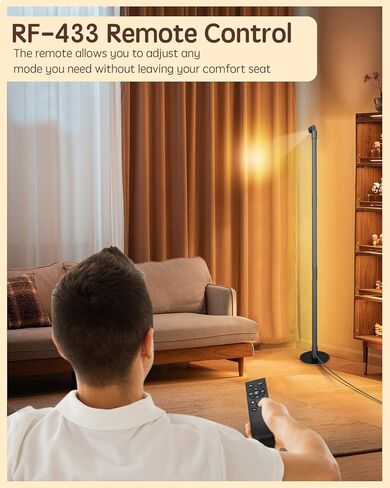 Modern LED Floor Lamp, with Top Reading Light, Bright Minimalist Dimmable 3 Color Temperatures, Remote Control, Standing Floor Lamp for Living Room, Bedroom, Home Office in Saudi Arabia