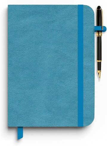 Lined Hardcover Journal Notebooks with Pen Loop - for Women Men 192 Pages 80 Gsm Premium Thick Paper A5 Leather Journals for Writing Hardcover Journal Supplies Diary, Medium 5.8"x 8.2" A5 Size (Black) in Saudi Arabia