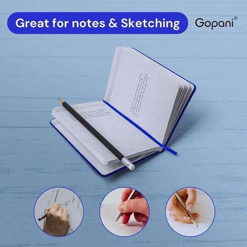 Lined Hardcover Journal Notebooks with Pen Loop - for Women Men 192 Pages 80 Gsm Premium Thick Paper A5 Leather Journals for Writing Hardcover Journal Supplies Diary, Medium 5.8"x 8.2" A5 Size (Black) in Saudi Arabia