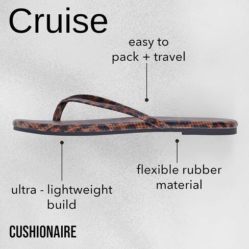 CUSHIONAIRE Cruise Lightweight Womens Flip Flops, Comfortable Beach Sandals for Women with Cushioned Footbed & Flexible Slip On Design in Saudi Arabia