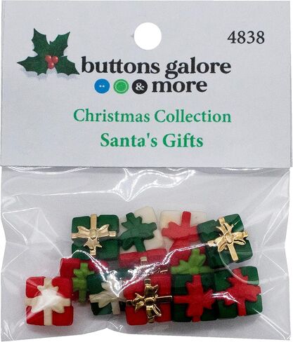 Buttons Galore and More Christmas Collection of Decorative Novelty Buttons Embellishments for Craft and Sewing DIY Holiday Projects (Santa's Sparkle) in Kuwait