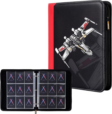 9 Pocket Trading Card Binder, PU Leather Storage Zip Album with 900 Slots Clear Page Sleeves for TCG MTG Baseball Sport Cards Display Collection in Saudi Arabia