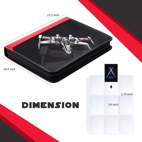 9 Pocket Trading Card Binder, PU Leather Storage Zip Album with 900 Slots Clear Page Sleeves for TCG MTG Baseball Sport Cards Display Collection in Saudi Arabia