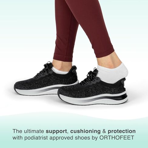 Orthofeet Nira Orthopedic Women's Sneaker | Hands-Free Water-Repellent Slip-On Stretchable Walking Shoe with Soft Padded Ergonomic Cushioning, Arch Support, Wide Toe Box in Saudi Arabia
