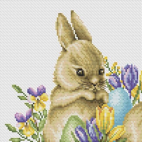 Counted Cross Stitch Kit - DSB010A - Cottage - White Aida - 16.7 x 16.7 Inch - Embroidery Kit for Adults in Saudi Arabia