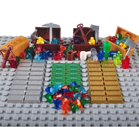 إكسسوارات الكنز مجموعة لبنات البناء Bullion Money Bar Bar Buildry Building Bricks Kit DIY مجموعة متوافقة جميع العلامات التجارية الرئيسية (#A) in Kuwait