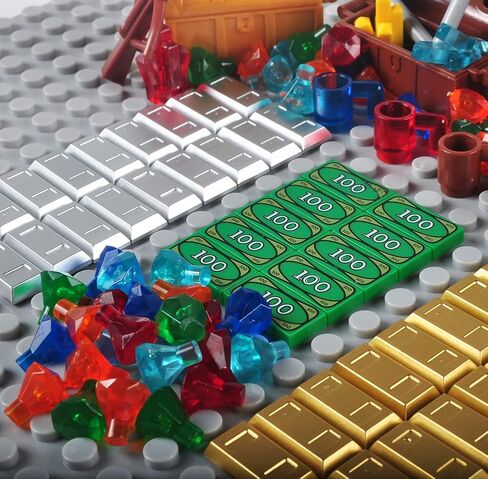 إكسسوارات الكنز مجموعة لبنات البناء Bullion Money Bar Bar Buildry Building Bricks Kit DIY مجموعة متوافقة جميع العلامات التجارية الرئيسية (#A) in Kuwait