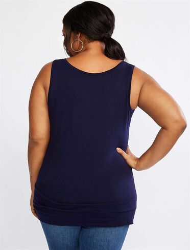 Motherhood Maternity Women's Side Ruched Scoop Neck Pregnancy Tank Top, Beetle, Medium in Saudi Arabia