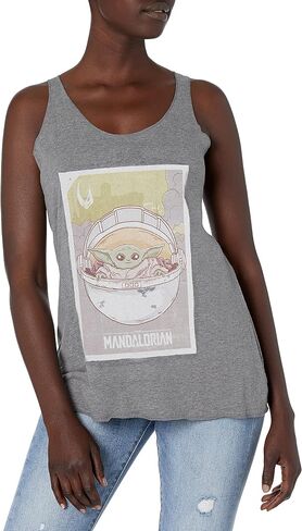 Star Wars Junior's Mandalorian Baby Tri-Blend Racerback Layering Tank, Tahiti Blue, Medium in Saudi Arabia
