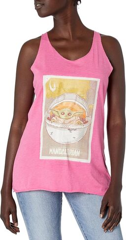 Star Wars Junior's Mandalorian Baby Tri-Blend Racerback Layering Tank, Tahiti Blue, Medium in Saudi Arabia