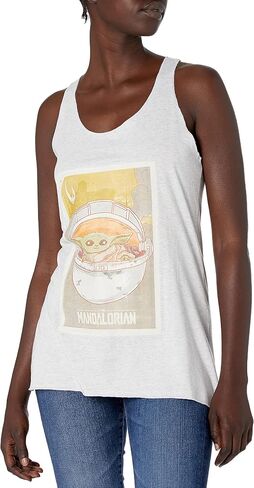 Star Wars Junior's Mandalorian Baby Tri-Blend Racerback Layering Tank, Tahiti Blue, Medium in Saudi Arabia