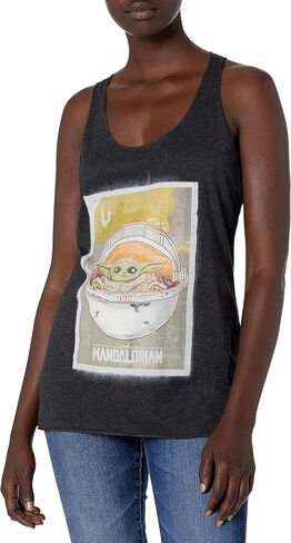 Star Wars Junior's Mandalorian Baby Tri-Blend Racerback Layering Tank, Tahiti Blue, Medium in Saudi Arabia
