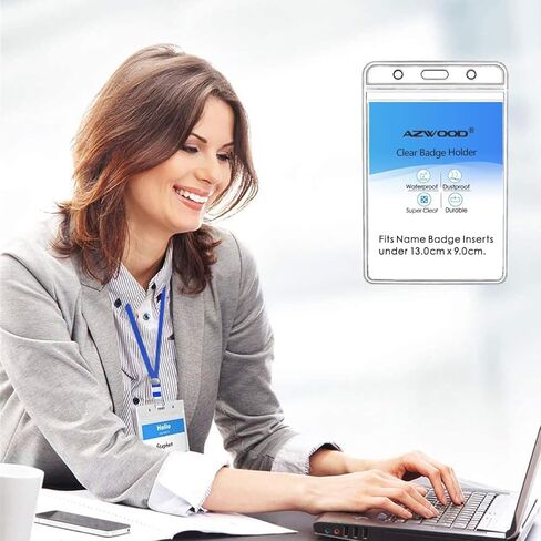 حاملي شارة جواز سفر كبيرة إضافية مع الحبل ، 4 × 6 بوصة شاقة من البلاستيك الصافي PVC Card إدراج الحامي العمودي ماء الشارة الشفاف الشفافة لشارات الاسم والضغط على الممرات in Kuwait