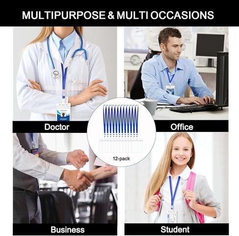 حاملي شارة جواز سفر كبيرة إضافية مع الحبل ، 4 × 6 بوصة شاقة من البلاستيك الصافي PVC Card إدراج الحامي العمودي ماء الشارة الشفاف الشفافة لشارات الاسم والضغط على الممرات in Kuwait