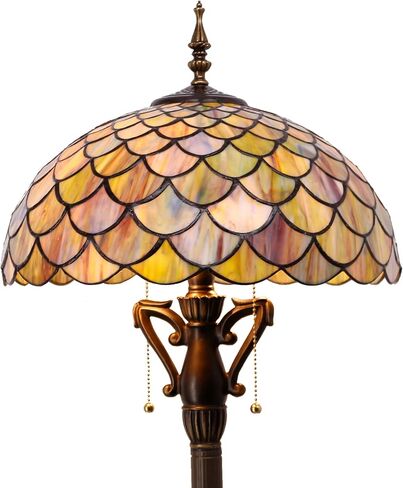 Tiffany Floor Lamp Green Purple Grape Stained Glass Standing Reading Light 16X16X66 Inches Antique Pole Corner Lamp Decor Bedroom Living Room in Saudi Arabia