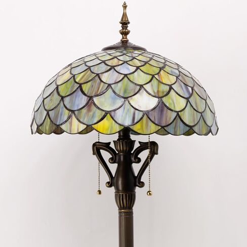 Tiffany Floor Lamp Green Purple Grape Stained Glass Standing Reading Light 16X16X66 Inches Antique Pole Corner Lamp Decor Bedroom Living Room in Saudi Arabia