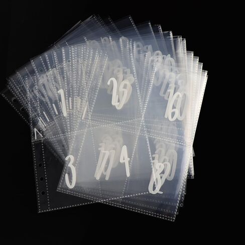 25pcs A5 Clear PP مسبقًا 100 مظاريف توفير الأموال التحدي 6 رنين الموثق إدراج 2.5'x3.5 '' أبيض رقم 1-100 أكمام حشو نقدية لمدة 100 يوم التوفير المجلدات التحدي in Kuwait