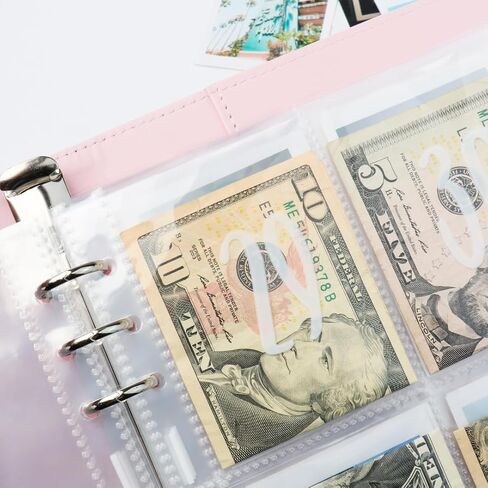 25pcs A5 Clear PP مسبقًا 100 مظاريف توفير الأموال التحدي 6 رنين الموثق إدراج 2.5'x3.5 '' أبيض رقم 1-100 أكمام حشو نقدية لمدة 100 يوم التوفير المجلدات التحدي in Kuwait