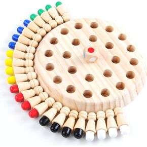 Wooden Memory Match Stick Chess Game, Color Memory Chess, Funny Block Board Game, Parent-Child Interaction Toy, Educational Intelligent Games Logic Braintease Toys for Boys and Girls Age 3 and Up