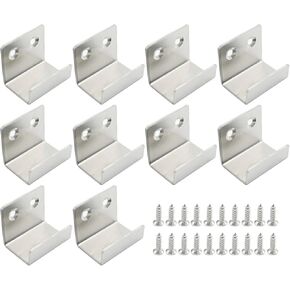 10PCS Wall Mounted Hook Fastener, Black Tile Wall Display Clip, Inner Width 25MM Heavy Duty Flat J-Shaped Hook Hanger, Heavy Duty Tile Hanger for Wall Display
