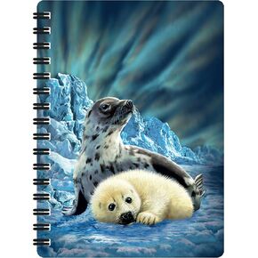 Jotter - Harp Seals from Deluxebase. Lenticular 3D Ocean 6x4 Spiral Notebook with plain recycled paper pages. Artwork licensed from renowned artist Steven Michael Gardner