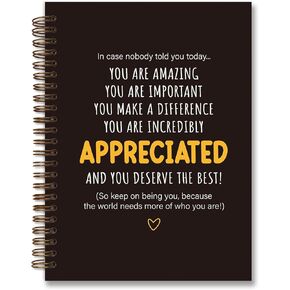 Thank You Gifts for Women Men,Appreciation Gifts in Case Nobody Told You Today Notebook,Employee Appreciation Gifts for Coworkers,Hardcover College Ruled Spiral Notebook Journal for Women