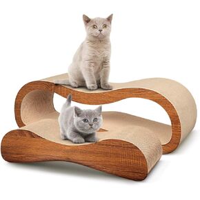 سرير صالة من Cat Scratcher Cardboard ، منشور خدش القط ، وسادات لوح متينة تمنع أضرار الأثاث ، كبيرة ، موجة