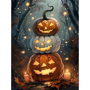 IMLQJES Halloween Diamond Painting Kit for Adults - 5D Fall Diamond Art - Halloween Pumpkin Full Drill Crystal Rhinestone Craft Kits - Autumn for Thanksgiving DIY Gifts Decor 12x14 Inch