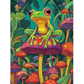 VAIIEYO 5D DIY Diamond Art Kits for Adults Frog, Diamond Painting Animal, Paint by Numbers Full Drill Round Rhinestone Craft Canvas for Home Wall Decor Gift 12x16 inch-44