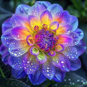 SKRYUIE 5D Flower Diamond Painting Kits - DIY Diamond Art Kits for Adults Plant, Full Round Drill - Crystal Cross Stitch - Adults Craft for Wall & Office Decor - 14x14inch