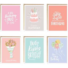 ملصقات EasyKart 24 تشكيلة بطاقات المعايدة مع الأظرف - 6 تصميم مع احباط (بطاقات عيد ميلاد) in Kuwait