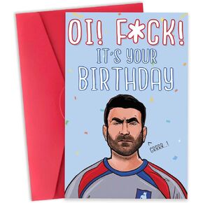 Humorous Roy Kent Birthday Card for Him Her, Rude Ted Lasso TV Show for TV Fans, Funny Soccer Birthday Card, Special Birthday Card Gifts