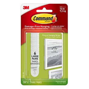 Command Large Picture Hanging Strips, Damage Free Hanging Picture Hangers, No Tools Wall Hanging Strips for Living Spaces, 24 Adhesive Strip Pairs (48 Strips)