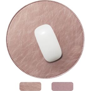 RENMTURE Mouse Pad, Micro-Fiber Leather Mouse pad, Leather Mouse Pad, Double-Deck, with Stitched Edge, Non-Slip Waterproof,Round Mouse Pad for Computers Laptop (Mint Green,Round)