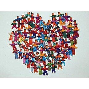 Heart People 100 Tiny Worry Dolls. 50 Boys and 50 Girls