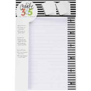 Me & Mean Meany Note Plaper Paper - The Happy Planner Scrapbooking Supplies - 40 ورقة من الورق المسبق مسبقًا - 20 ورقة من ورق الرسم البياني ، 20 ورقة من ورق الملاحظة - قم بعمل قوائم ، رسومات الشعار المبتكرة - الحجم الصغير