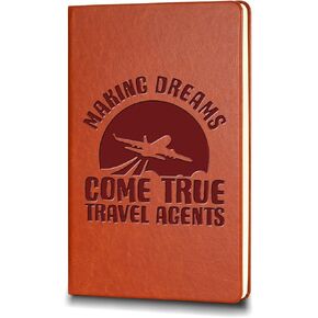 Traveling Gifts Leather Notebook for Women Men Travel Agent Leather Journal Notebook Thank You Gift for Travel Agent Planner (keep calm)