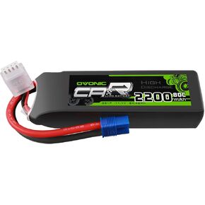 OVONIC 3s Lipo Battery 80C 2200mAh 11.1V Lipo Battery with EC3 Connector for Car Truck Boat Vehicles