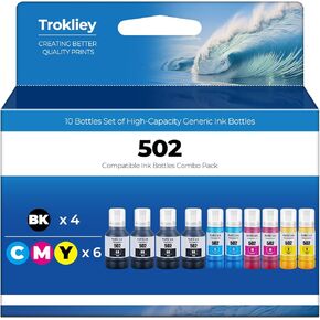 502 Ink Refill Bottle ET-2850 ET-3850 ET-2760 Replacement for 502 Ink Bottles for ET-15000 ET-3830 ET-4850 ET 2850 ET 3850 ET 2760 ET-3843 ET-4760 ET-2750 ET-3760 ET-3750 ET4750 Printer 10 Pack